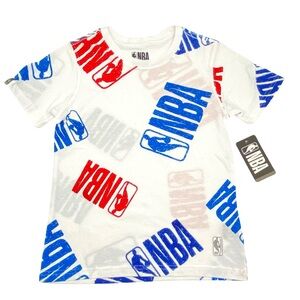 NBA Boys Short Sleeve Shirt Red/White/Blue Size S